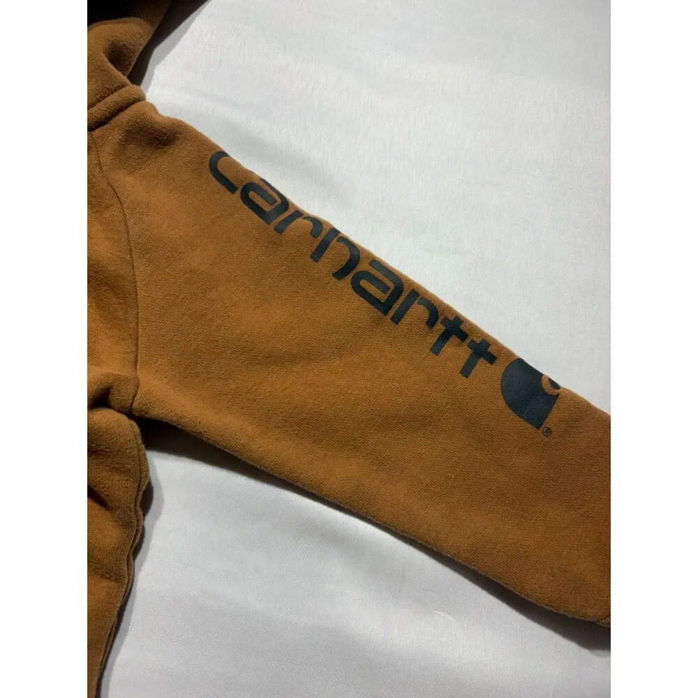 Carhartt Brown Hooded Fleece Zip-Up One Piece Baby Romper